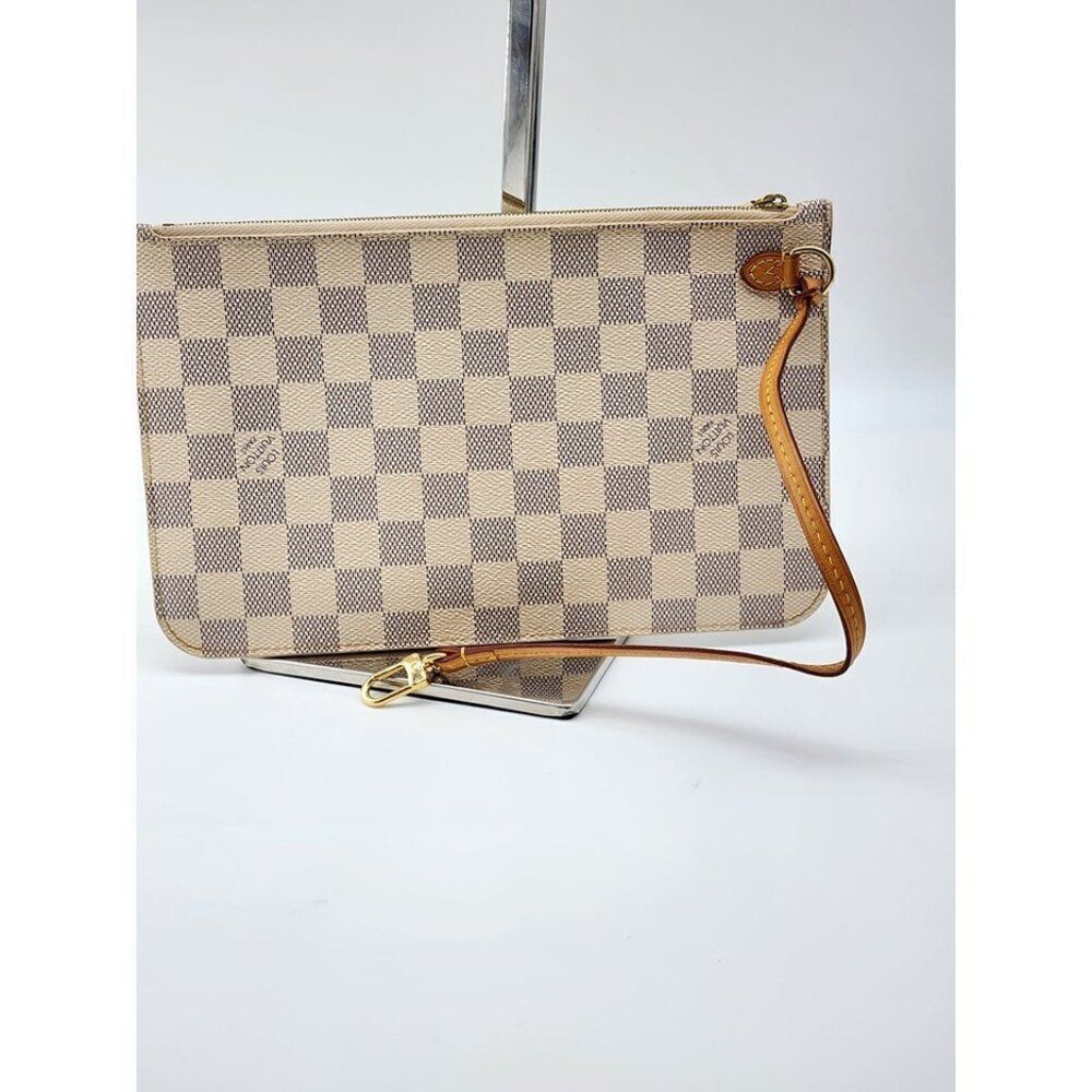 Louis Vuitton Neverfull GM Pochette in Damier Azur Canvas Excellent Condition